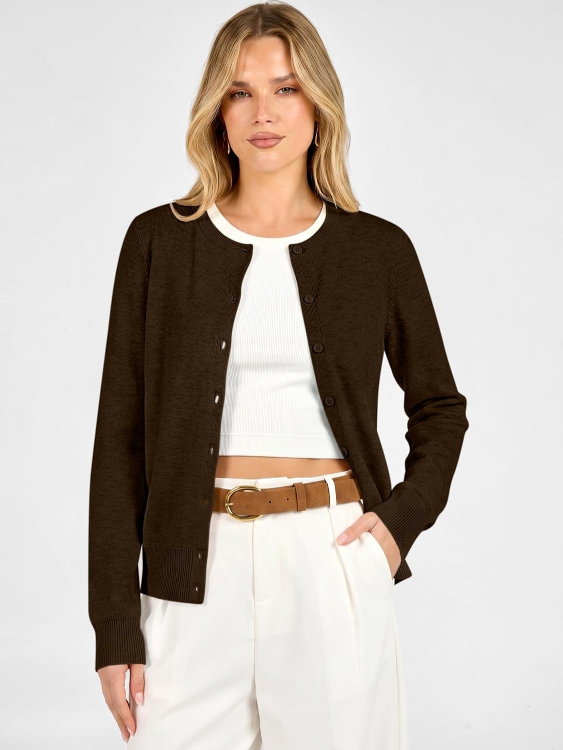 image:imageANRABESS Cardigan Sweaters for Women Lightweight Fall OutfitsCoffee