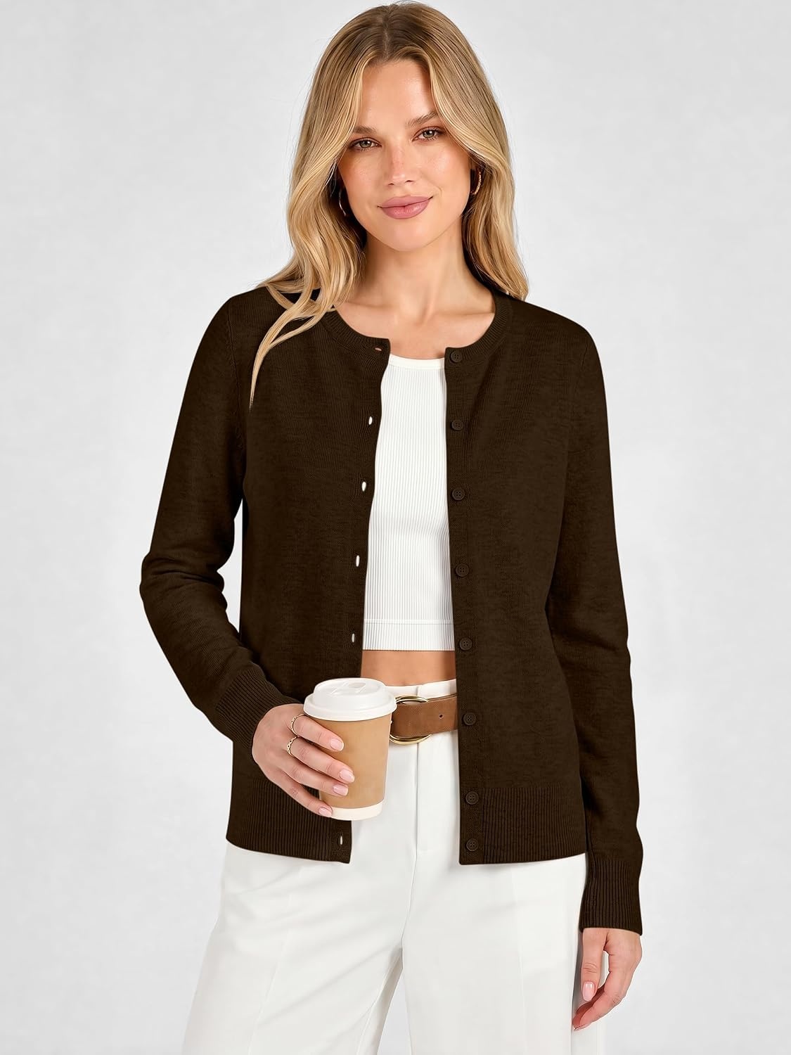 image:imageANRABESS Cardigan Sweaters for Women Lightweight Fall OutfitsCoffee