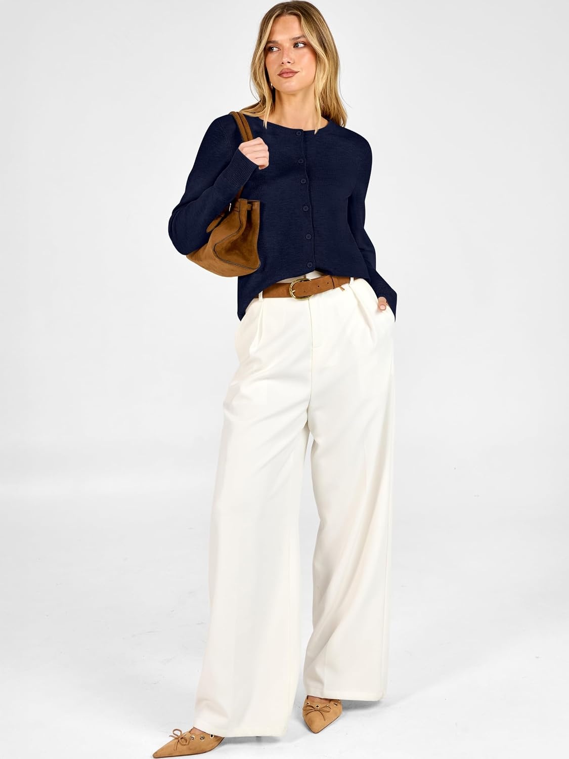 image:imageANRABESS Cardigan Sweaters for Women Lightweight Fall OutfitsNavy Blue