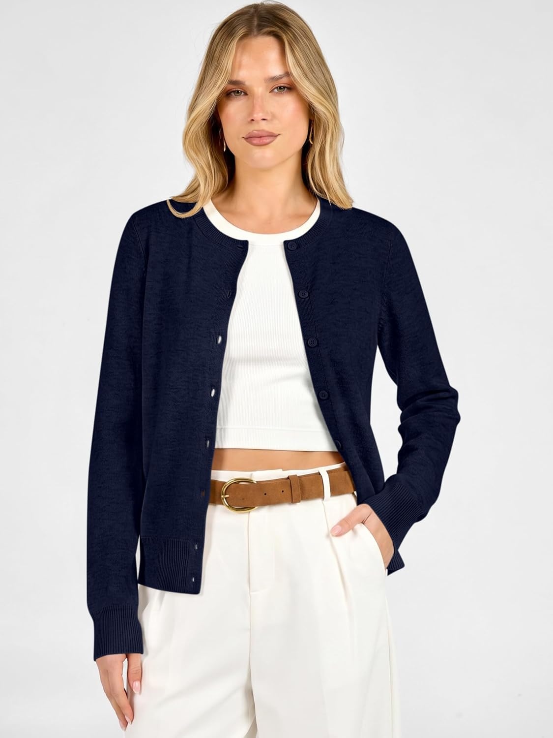 image:imageANRABESS Cardigan Sweaters for Women Lightweight Fall OutfitsNavy Blue