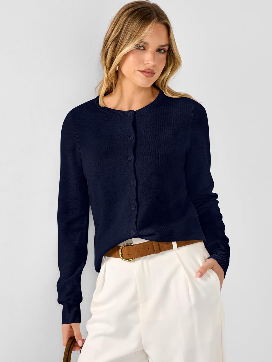 image:imageANRABESS Cardigan Sweaters for Women Lightweight Fall OutfitsNavy Blue