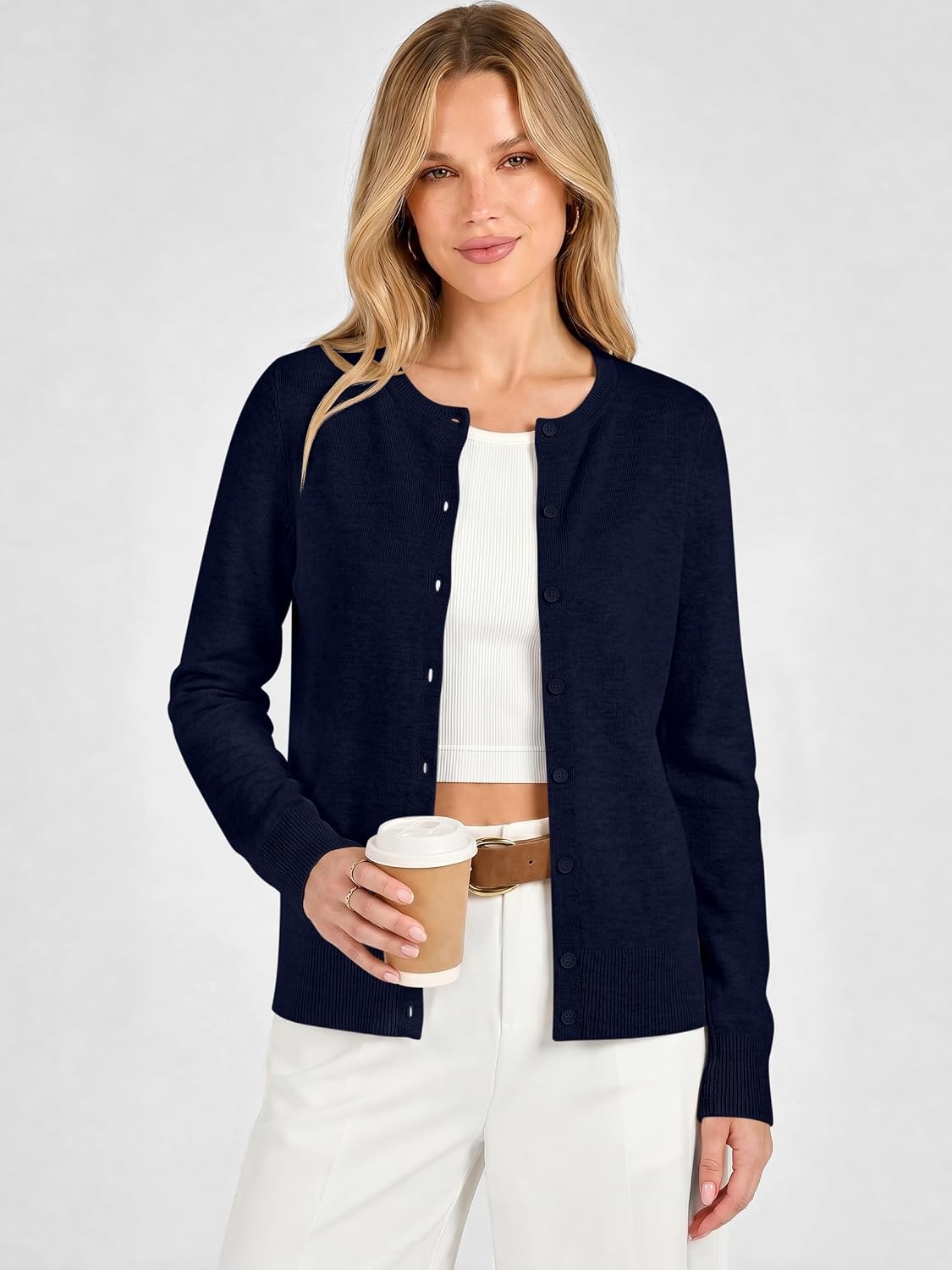 image:imageANRABESS Cardigan Sweaters for Women Lightweight Fall OutfitsNavy Blue