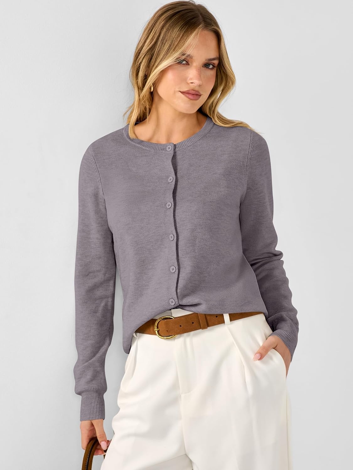 image:imageANRABESS Cardigan Sweaters for Women Lightweight Fall OutfitsNutmeg