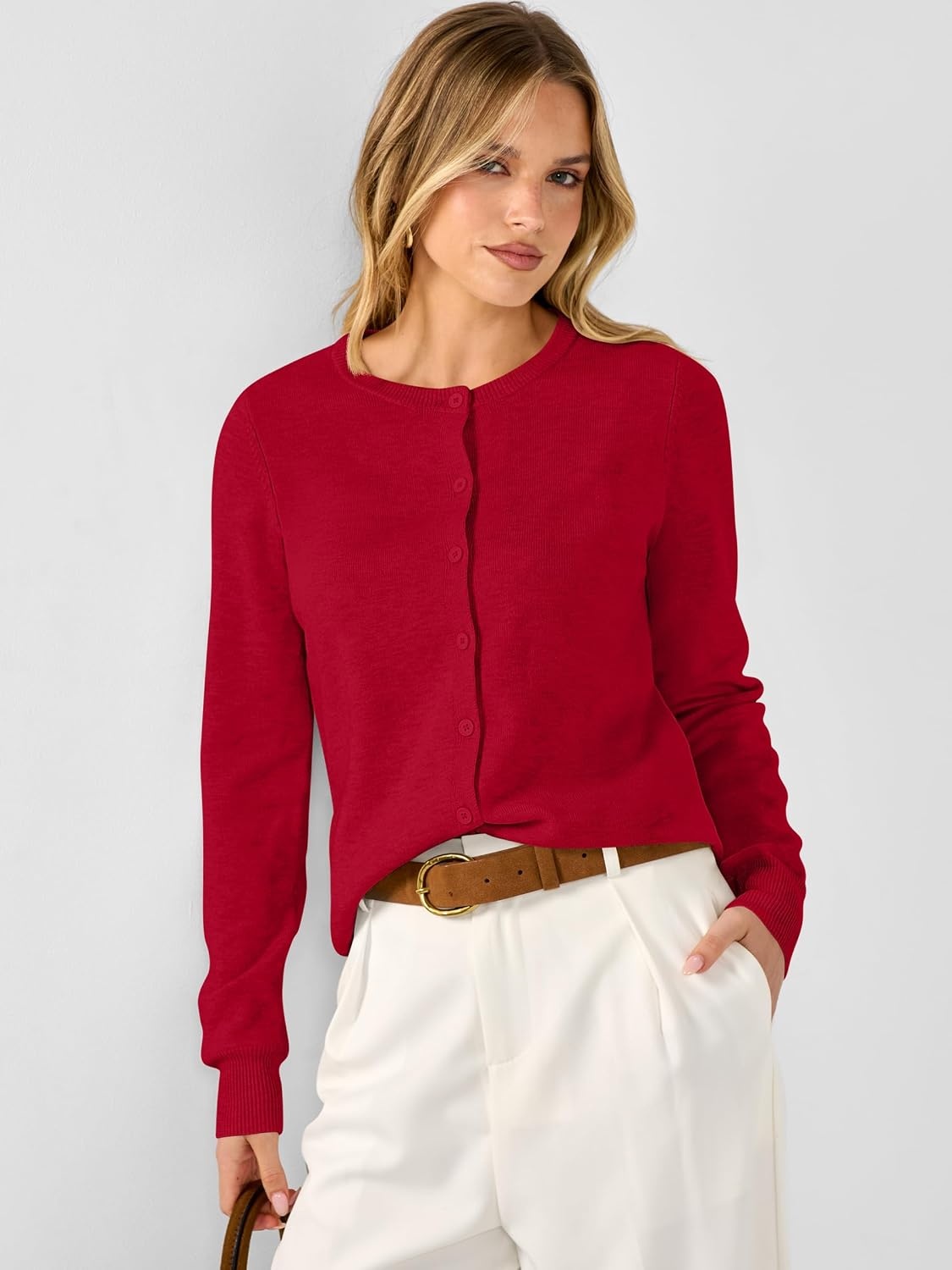 image:imageANRABESS Cardigan Sweaters for Women Lightweight Fall OutfitsRed