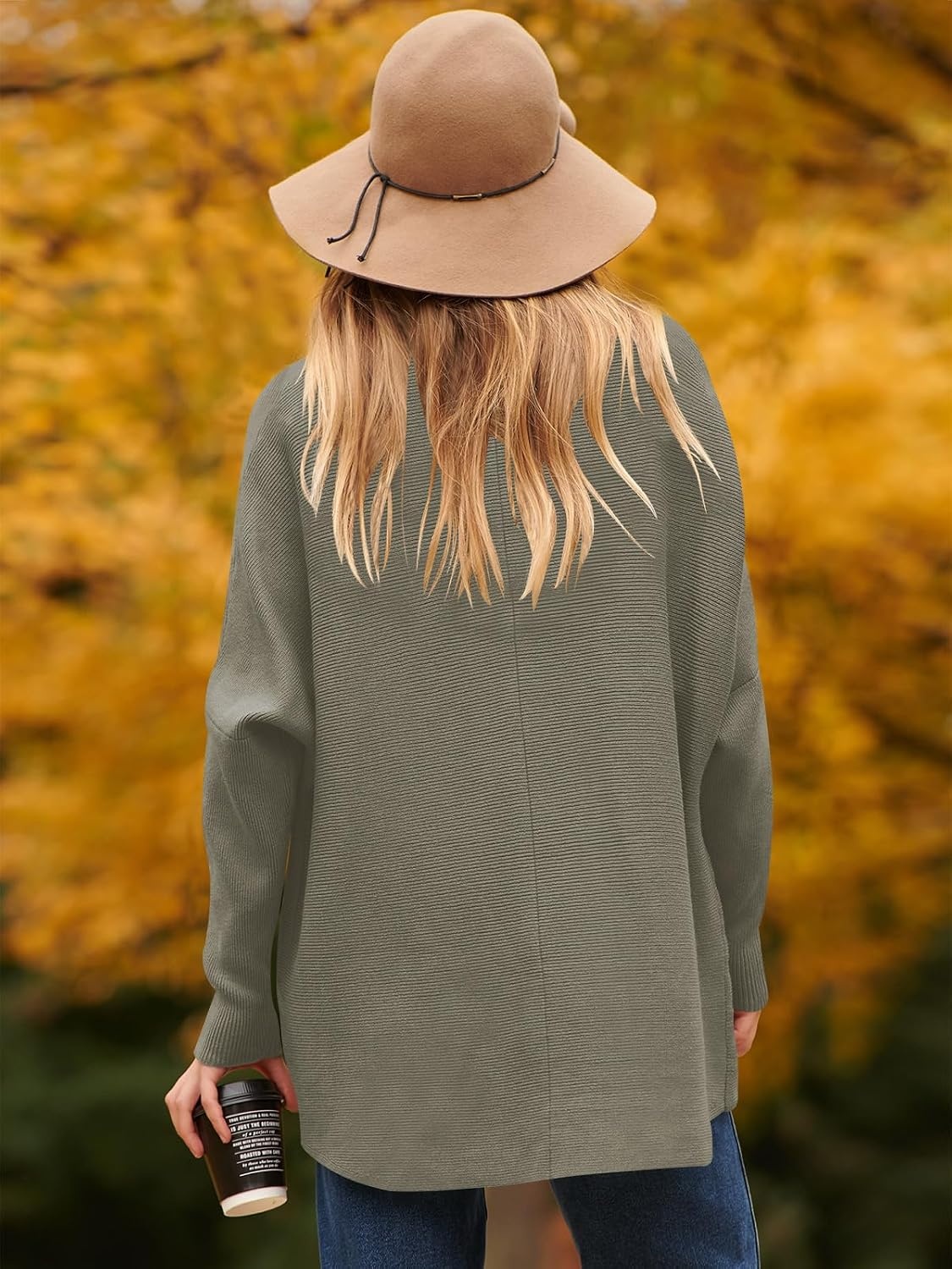 image:imageANRABESS Women Oversized Turtleneck Sweater Batwing Tunic Tops Fall OutfitsGray Coffee