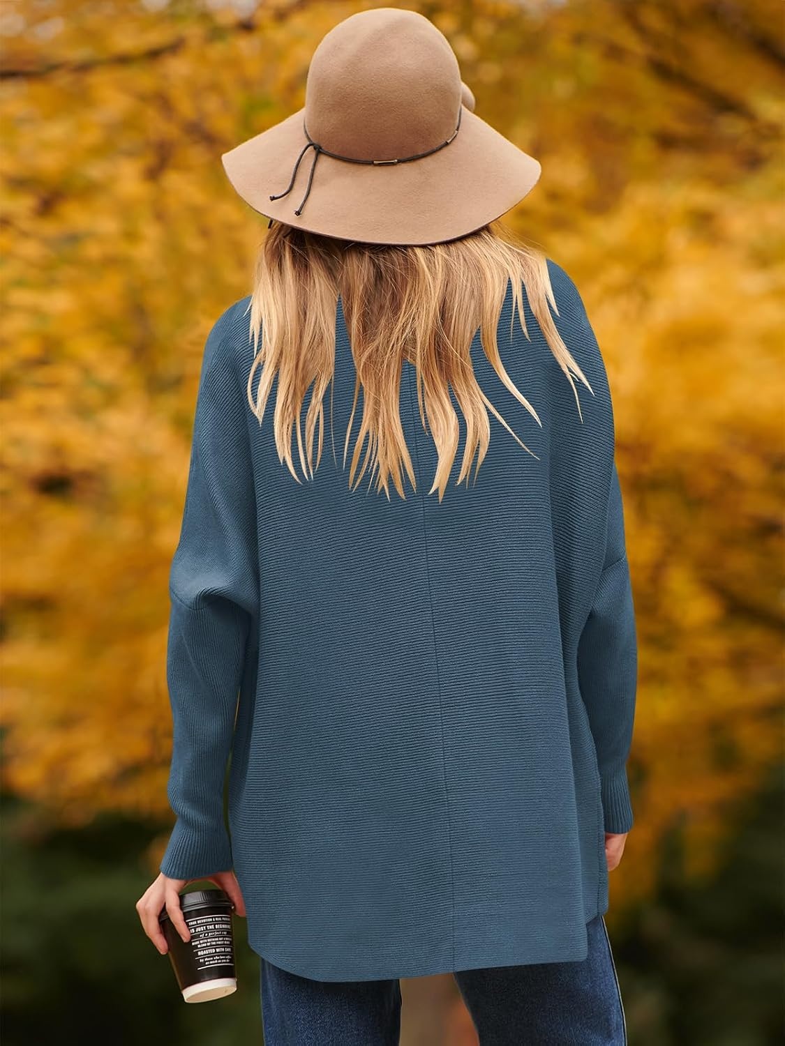 image:imageANRABESS Women Oversized Turtleneck Sweater Batwing Tunic Tops Fall OutfitsIndigo