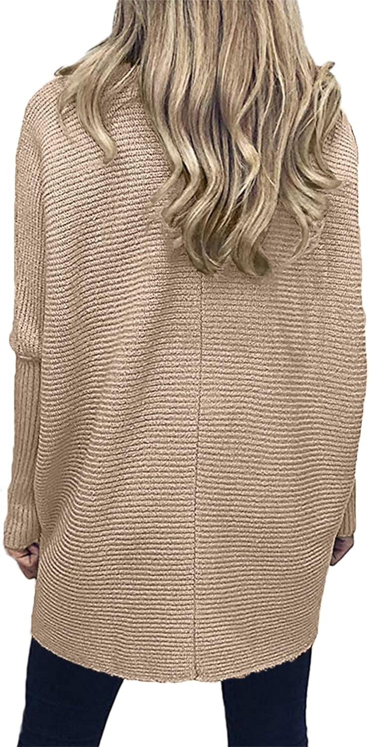 image:imageANRABESS Women Oversized Turtleneck Sweater Batwing Tunic Tops Fall OutfitsKhaki