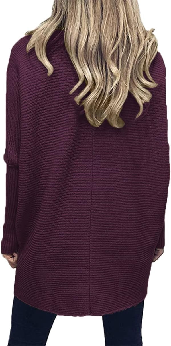 image:imageANRABESS Women Oversized Turtleneck Sweater Batwing Tunic Tops Fall OutfitsPurple