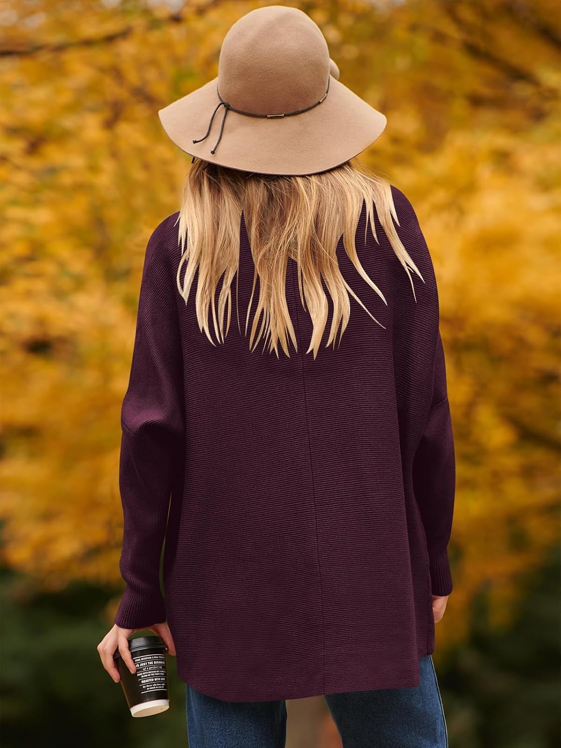 image:imageANRABESS Women Oversized Turtleneck Sweater Batwing Tunic Tops Fall OutfitsPurple
