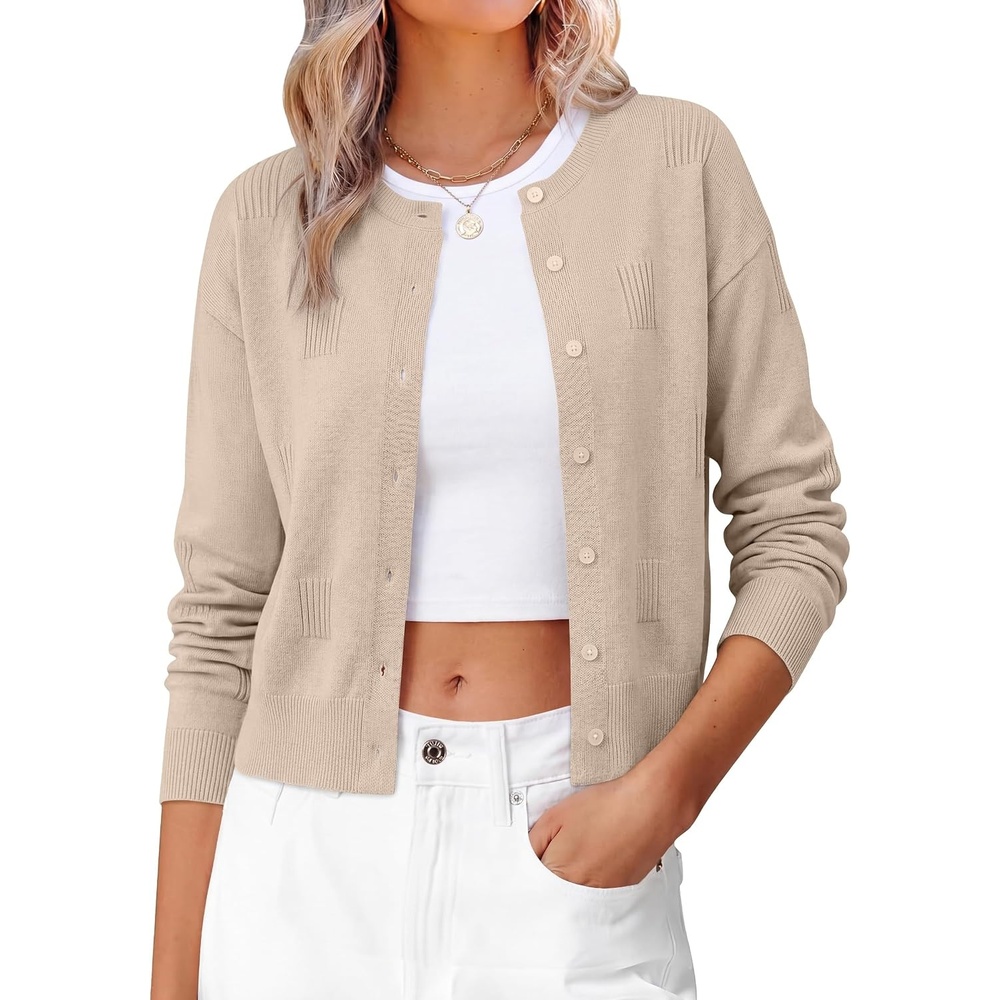 image:imageANRABESS Cardigan Sweaters for Women 2026 Fall OutfitsLight Khaki