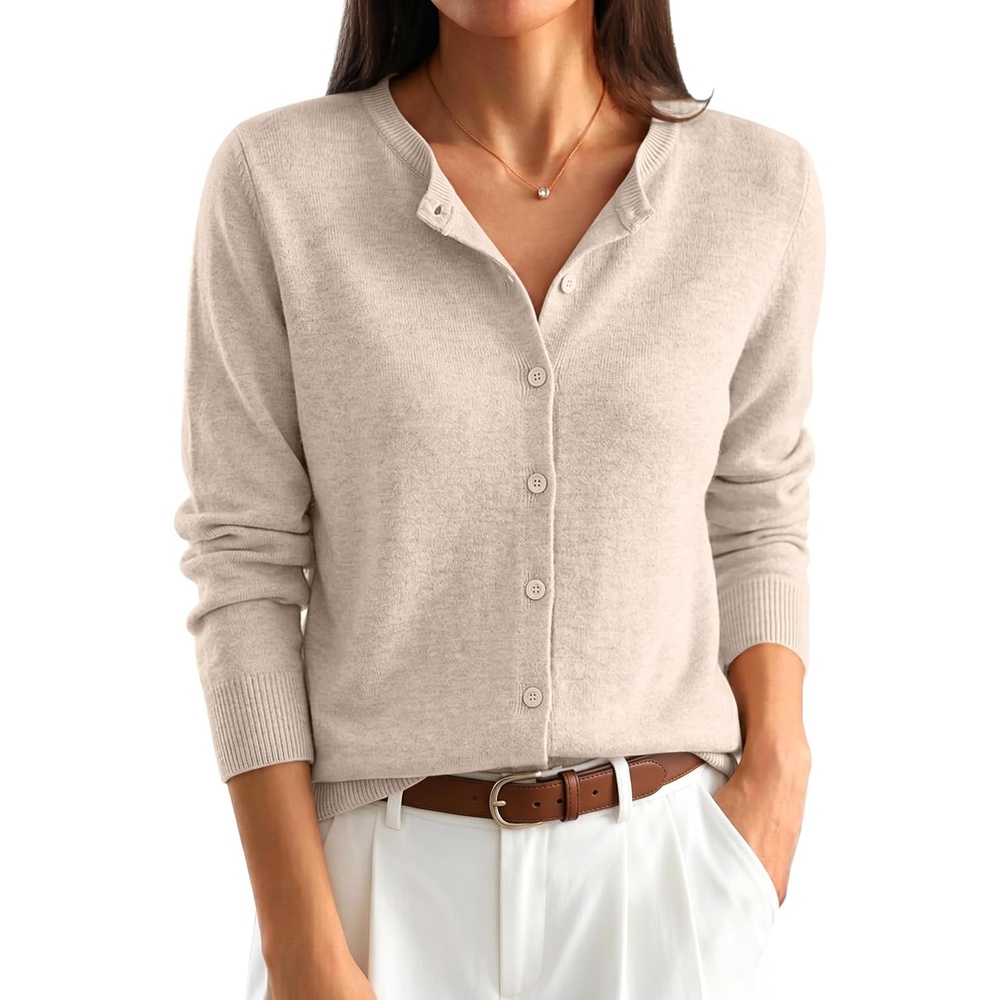 image:imageANRABESS Cardigan Sweaters for Women Lightweight Fall OutfitsAlmond