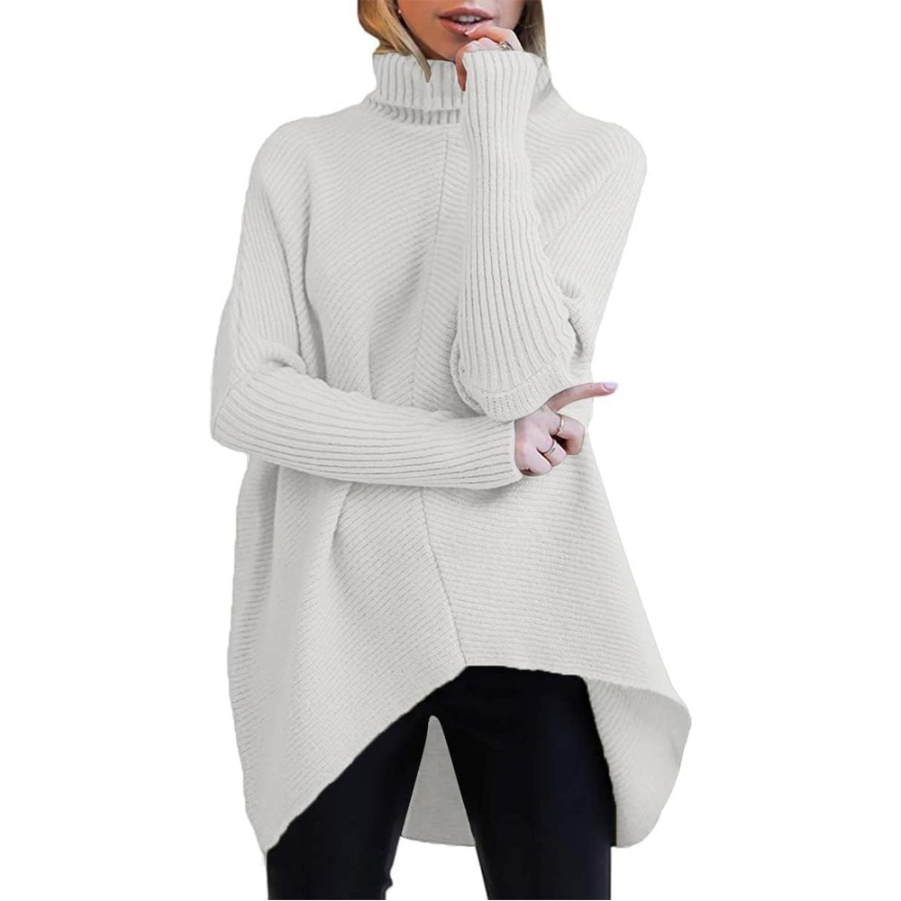 image:imageANRABESS Women Oversized Turtleneck Sweater Batwing Tunic Tops Fall OutfitsGrey