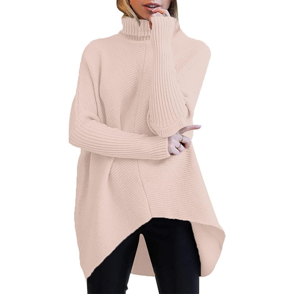 image:imageANRABESS Women Oversized Turtleneck Sweater Batwing Tunic Tops Fall OutfitsPink