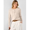 ANRABESS Cardigan Sweaters for Women Lightweight Fall Outfits(Almond)