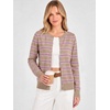 ANRABESS Cardigan Sweaters for Women Lightweight Fall Outfits(Apricot Beige Pink Stripe)