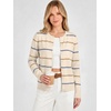 ANRABESS Cardigan Sweaters for Women Lightweight Fall Outfits(Beige Blue Latte Stripe)