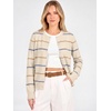 ANRABESS Cardigan Sweaters for Women Lightweight Fall Outfits(Beige Blue Latte Stripe)