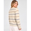 ANRABESS Cardigan Sweaters for Women Lightweight Fall Outfits(Beige Blue Latte Stripe)