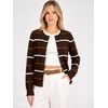 ANRABESS Cardigan Sweaters for Women Lightweight Fall Outfits(Coffe Orange Stripe)