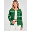ANRABESS Cardigan Sweaters for Women Lightweight Fall Outfits(Green Beige Stripe)