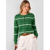 ANRABESS Cardigan Sweaters for Women Lightweight Fall Outfits(Green Beige Stripe)