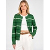 ANRABESS Cardigan Sweaters for Women Lightweight Fall Outfits(Green Beige Stripe)