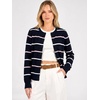 ANRABESS Cardigan Sweaters for Women Lightweight Fall Outfits(Navy Bule Pink Stripe)