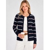 ANRABESS Cardigan Sweaters for Women Lightweight Fall Outfits(Navy Bule Pink Stripe)