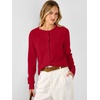 ANRABESS Cardigan Sweaters for Women Lightweight Fall Outfits(Red)