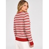 ANRABESS Cardigan Sweaters for Women Lightweight Fall Outfits(Red Beige Pink Stripe)