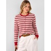 ANRABESS Cardigan Sweaters for Women Lightweight Fall Outfits(Red Beige Pink Stripe)