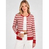 ANRABESS Cardigan Sweaters for Women Lightweight Fall Outfits(Red Beige Pink Stripe)