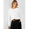 ANRABESS Cardigan Sweaters for Women Lightweight Fall Outfits(White)