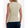 ANRABESS Ribbed Tank Tops for Women Ruffle Style(Beige)
