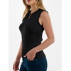 ANRABESS Ribbed Tank Tops for Women Ruffle Style(Black)