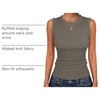 ANRABESS Ribbed Tank Tops for Women Ruffle Style(Camel)
