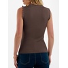 ANRABESS Ribbed Tank Tops for Women Ruffle Style(Chocolate)