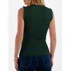 ANRABESS Ribbed Tank Tops for Women Ruffle Style(Deep Green)