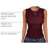 ANRABESS Ribbed Tank Tops for Women Ruffle Style(Deep Red)