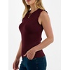 ANRABESS Ribbed Tank Tops for Women Ruffle Style(Deep Red)