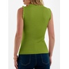 ANRABESS Ribbed Tank Tops for Women Ruffle Style(Grass)