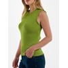 ANRABESS Ribbed Tank Tops for Women Ruffle Style(Grass)