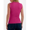 ANRABESS Ribbed Tank Tops for Women Ruffle Style(Hot Pink)
