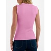 ANRABESS Ribbed Tank Tops for Women Ruffle Style(Pink)