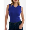 ANRABESS Ribbed Tank Tops for Women Ruffle Style(Royal Blue)