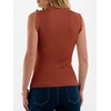 ANRABESS Ribbed Tank Tops for Women Ruffle Style(Rust)