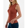 ANRABESS Ribbed Tank Tops for Women Ruffle Style(Rust)