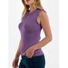 ANRABESS Ribbed Tank Tops for Women Ruffle Style(Violet)