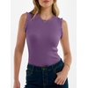 ANRABESS Ribbed Tank Tops for Women Ruffle Style(Violet)