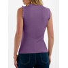 ANRABESS Ribbed Tank Tops for Women Ruffle Style(Violet)